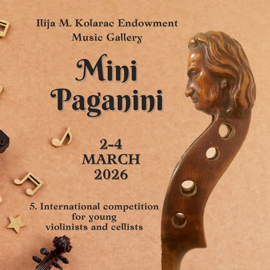 5. INTERNATIONAL COMPETITION FOR YOUNG VIOLINISTS AND CELLISTS MINI PAGANINI 2026.